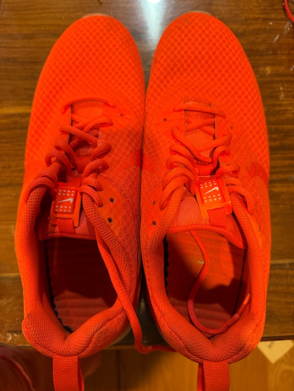 Nike Orange Athletic Shoe with White Label Detailing workout, running athletic